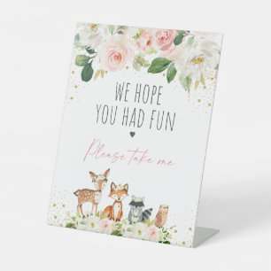 Signe De Table Fête de Baby shower Floral Blush Woodland Favorise