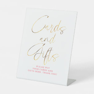 Signe De Table Fête de mariage avec Cartes et Cadeaux Roses et Or