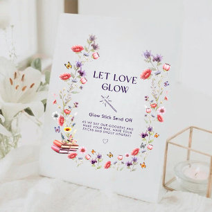Signe De Table Fête de mariage champêtre sauvage Let Love Glow Bo