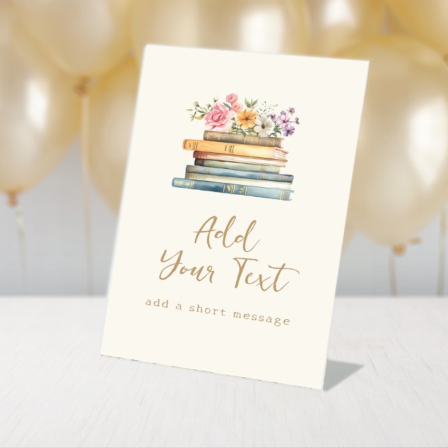 Signe De Table Fête de Mariage de A New Chapter Books (A New Chapter Books Bridal Shower Pedestal Sign by Painted Paperie
)