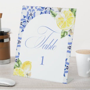 Signe De Table Fête de mariage That's Amore Lemon Italian Blue Ti