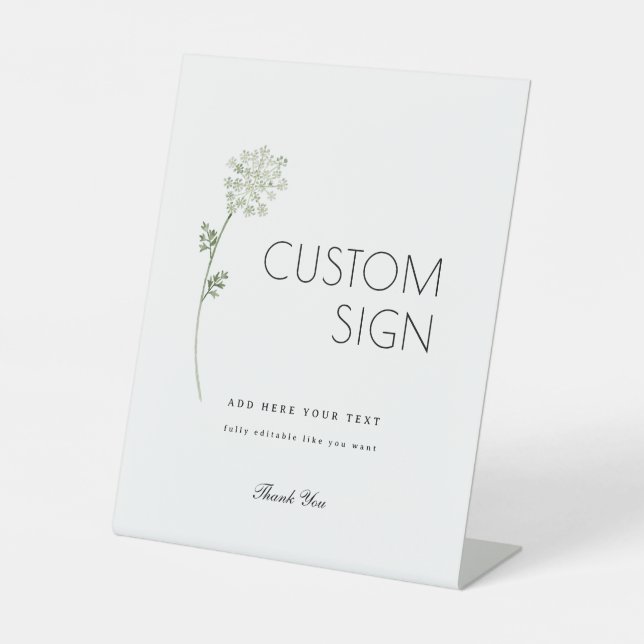 Signe De Table Fête de naissance de bébé floral en fleurs (Recto)