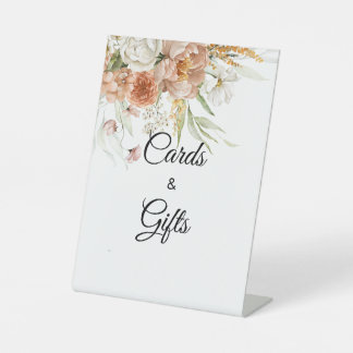 Signe De Table Fête de Naissance Fille Rose Pâle Carte Fleurie &