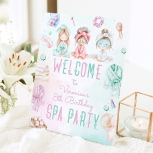 Signe De Table Fête de Spa Anniversaire Bienvenue Pastel
