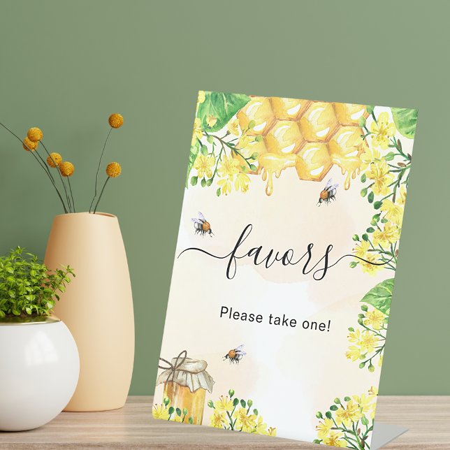 Signe De Table Fête des fleurs jaunes d'abeilles (Créateur téléchargé)