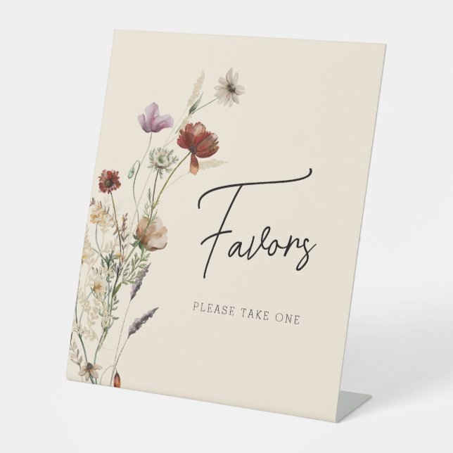 Signe De Table Fête des mariées Boho Fleur sauvage Faveurs (Recto)