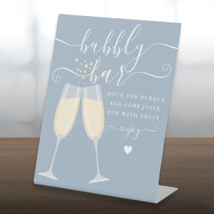 Signe De Table Fête des mariées Bubbly Mariage Dusty Blue