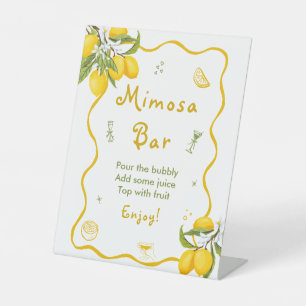 Signe De Table Fête des mariées citron Mimosa Bar