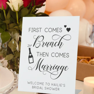 Signe De Table Fête des mariées d'abord vient Brunch