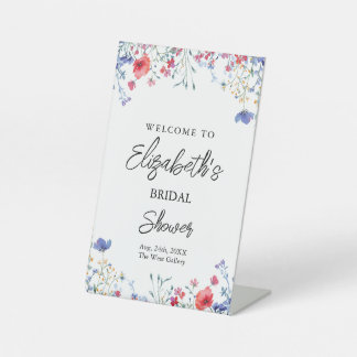 Signe De Table Fête des mariées d'Affiche de bienvenue Fleur sauv