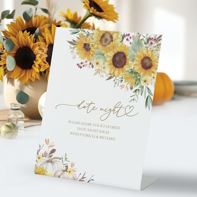 Signe De Table Fête des mariées d'automne de tournesol Date Jar d (Créateur téléchargé)