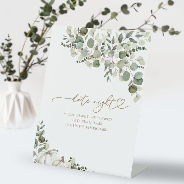 Signe De Table Fête des mariées d'automne de verdure Date Jar de  (Créateur téléchargé)