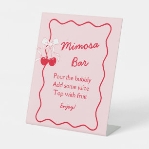 Signe De Table Fête des mariées de cerisier rose rouge à pois mim
