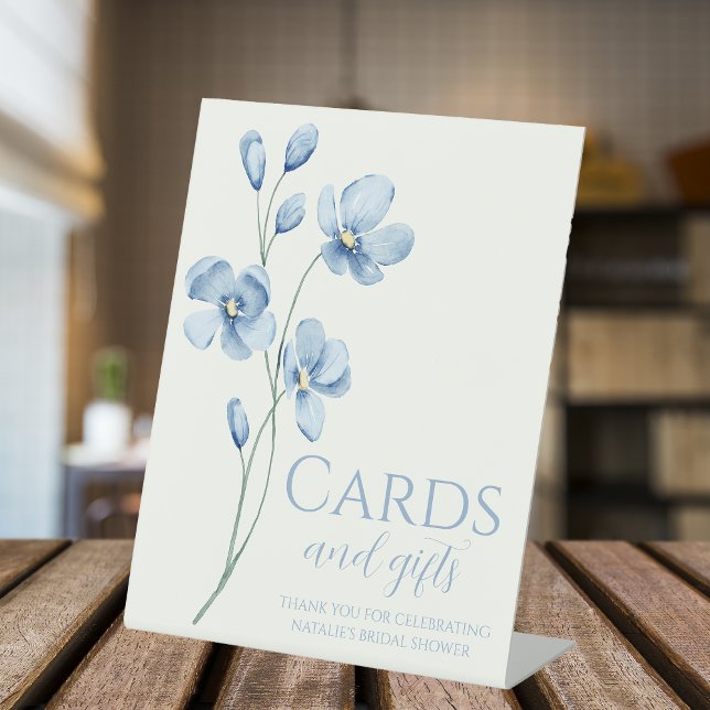 Signe De Table Fête des mariées de Fleur sauvage Dusty Blue perso (Créateur téléchargé)