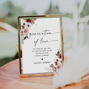 Signe De Table Fête des mariées de soie Florale génération du sig