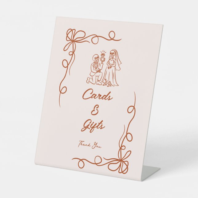 Signe De Table Fête des mariées d'Halloween Whimsical dessinée à  (Recto)