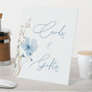Signe De Table Fête des mariées Fleur sauvage bleu