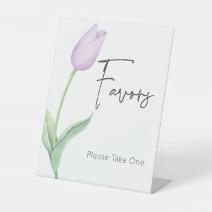 Signe De Table Fête des mariées moderne violet Tulip Solo Faveurs