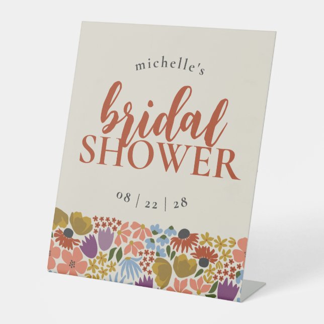 Signe De Table Fête des mariées ou Mariage floral gras (Recto)