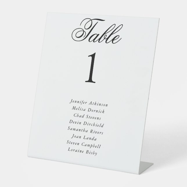 Signe De Table Fête des mariées Pearl & Prosecco Black Bow (Recto)