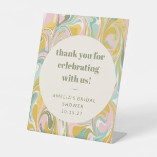 Signe De Table Fête des mariées personnalisée Abstraite Cute Past