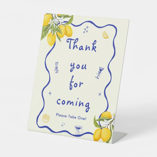 Signe De Table Fête des mariées principale bleu jaune Favoriser (Recto)