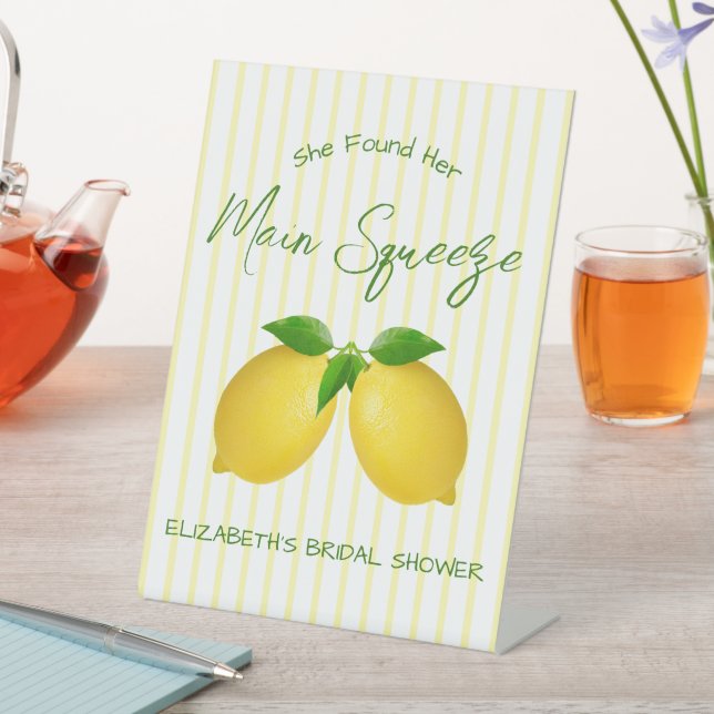 Signe De Table Fête des mariées principale de citron de taille (In SItu)