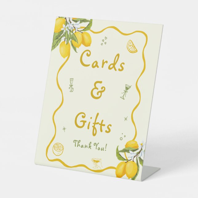 Signe De Table Fête des mariées principale Lémons Cartes et Cadea (Recto)