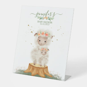 Signe De Table Fête prénatale bébé animaux de la ferme moutons ag