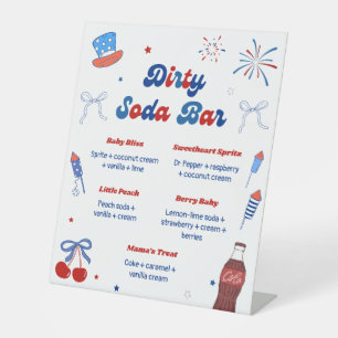 Signe De Table Fête prénatale du 4 juillet avec un bar de sodas c