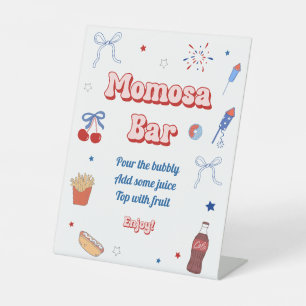Signe De Table Fête prénatale pour bébé fille du 4 juillet Momosa