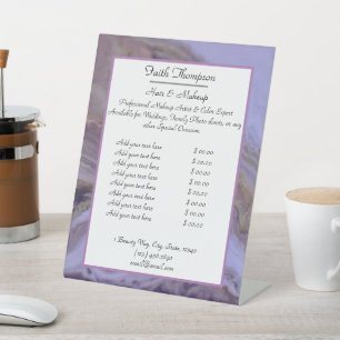 Signe De Table Feuille de prix moderne en marbre pourpre