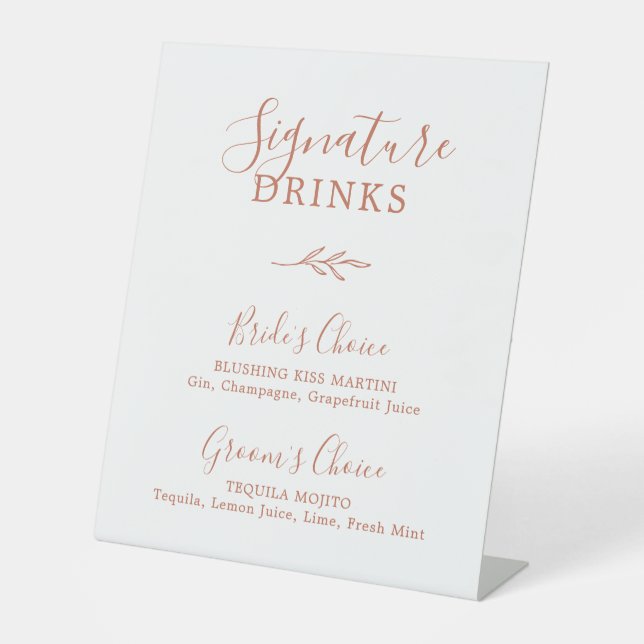 Signe De Table Feuille minimale | Terracotta Orange Signature Boi (Recto)