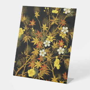 Signe De Table Feuilles d'automne japonaises Antique botanique