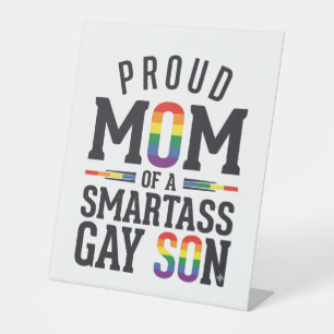Signe De Table Fière maman d'un fils gay effronté Vintage T-shirt