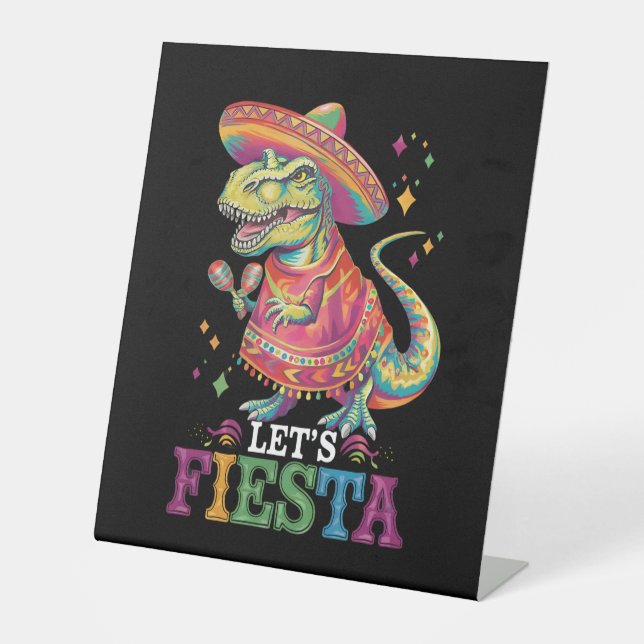 Signe De Table Fiesta Cinco De Mayo T Rex Dinosaur (Recto)