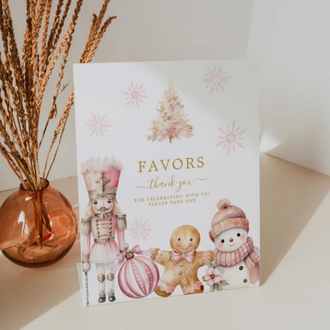 Signe De Table Fille d'hiver rose Baby shower Faveurs (Winter wonderland girl baby shower invitation)