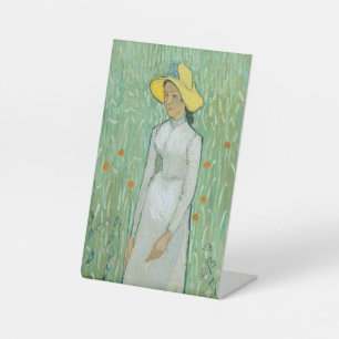 Signe De Table Fille en blanc par Vincent van Gogh