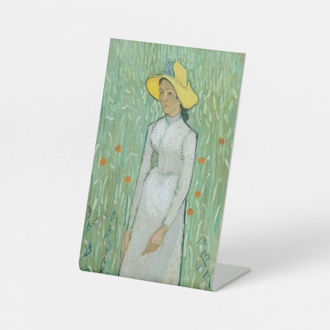 Signe De Table Fille en blanc par Vincent van Gogh (Recto)