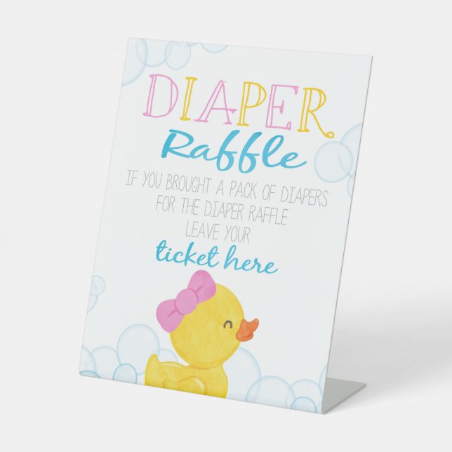 Signe De Table Fille en caoutchouc Canard Duck DIaper Baby shower (Recto)