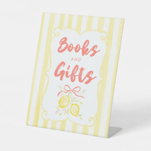 Signe De Table Fille thème citron livres et cadeaux de Baby Showe
