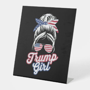Signe De Table Fille Trump Chignon Décoiffé Vintage USA Drapeau A