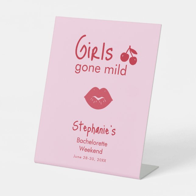 Signe De Table Filles Devenues Douces Rose et Rouge Cerise Enterr (Recto)