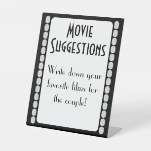 Signe De Table Film Strip Movie Suggestion Livre d'Invité Idée Si