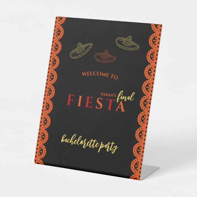 Signe De Table Finale Fiesta Papel Picado Bachelorette Party (Recto)