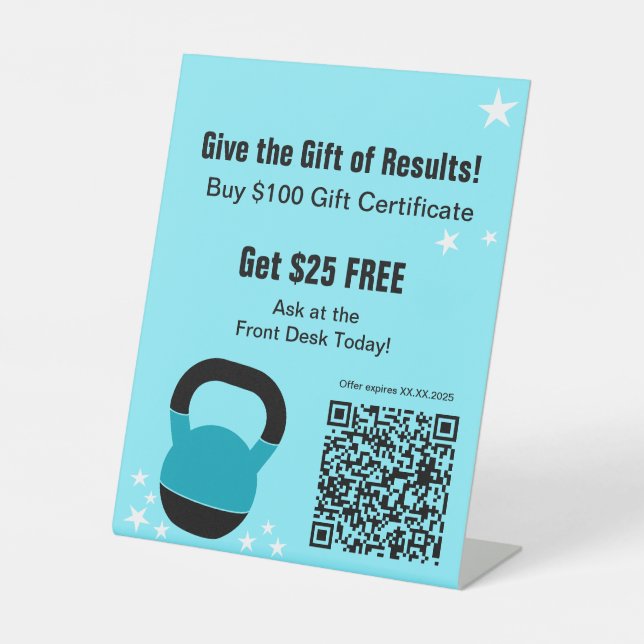 Signe De Table Fitness Results Christmas Gift Certificate (Recto)