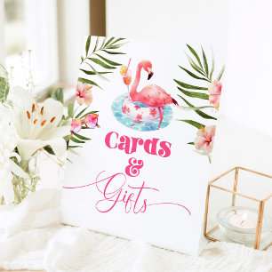 Signe De Table Flamant rose Pool fête d'anniversaire Cartes et ca