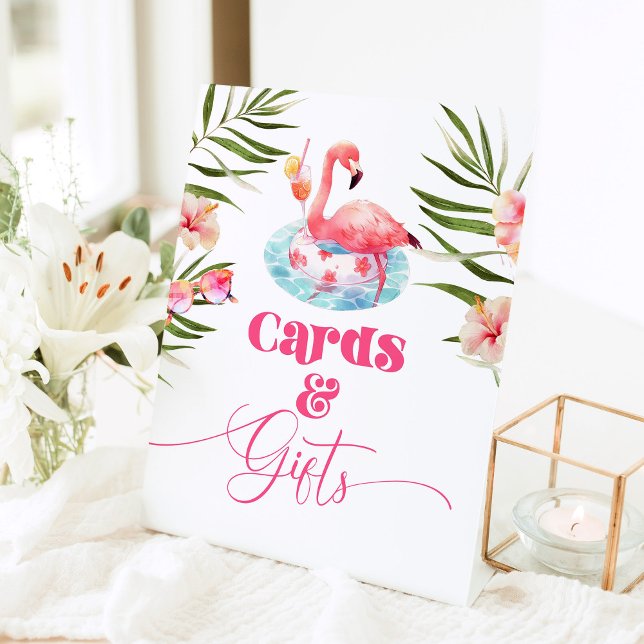 Signe De Table Flamant rose Pool fête d'anniversaire Cartes et ca (Créateur téléchargé)
