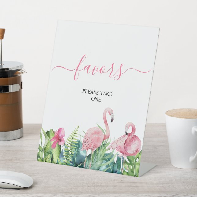 Signe De Table Flamants roses Symbole Tropical Douche Favors (In SItu)