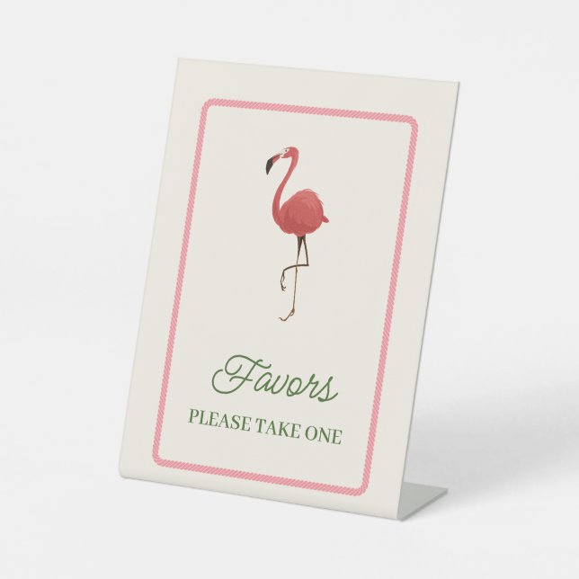 Signe De Table Flamingo Tropiques Décoration de Plage de Mariage (Recto)